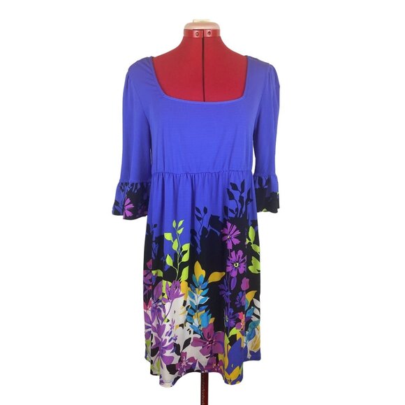 Eci New York Dresses & Skirts - ECI Baby Doll Floral Retro Classic Feminine Size 6 Dress 3/4  Ruffle Sleeve